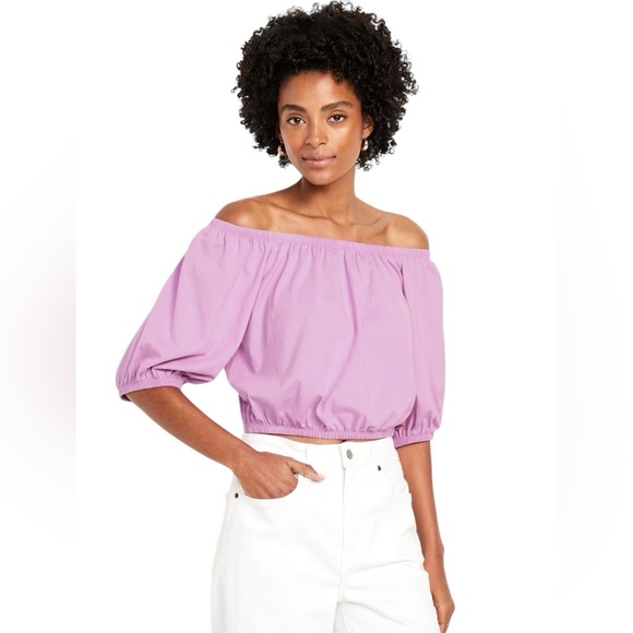 Old Navy Women's Off-Shoulder Pink Top Size Medium NWT - Picture 1 of 9
